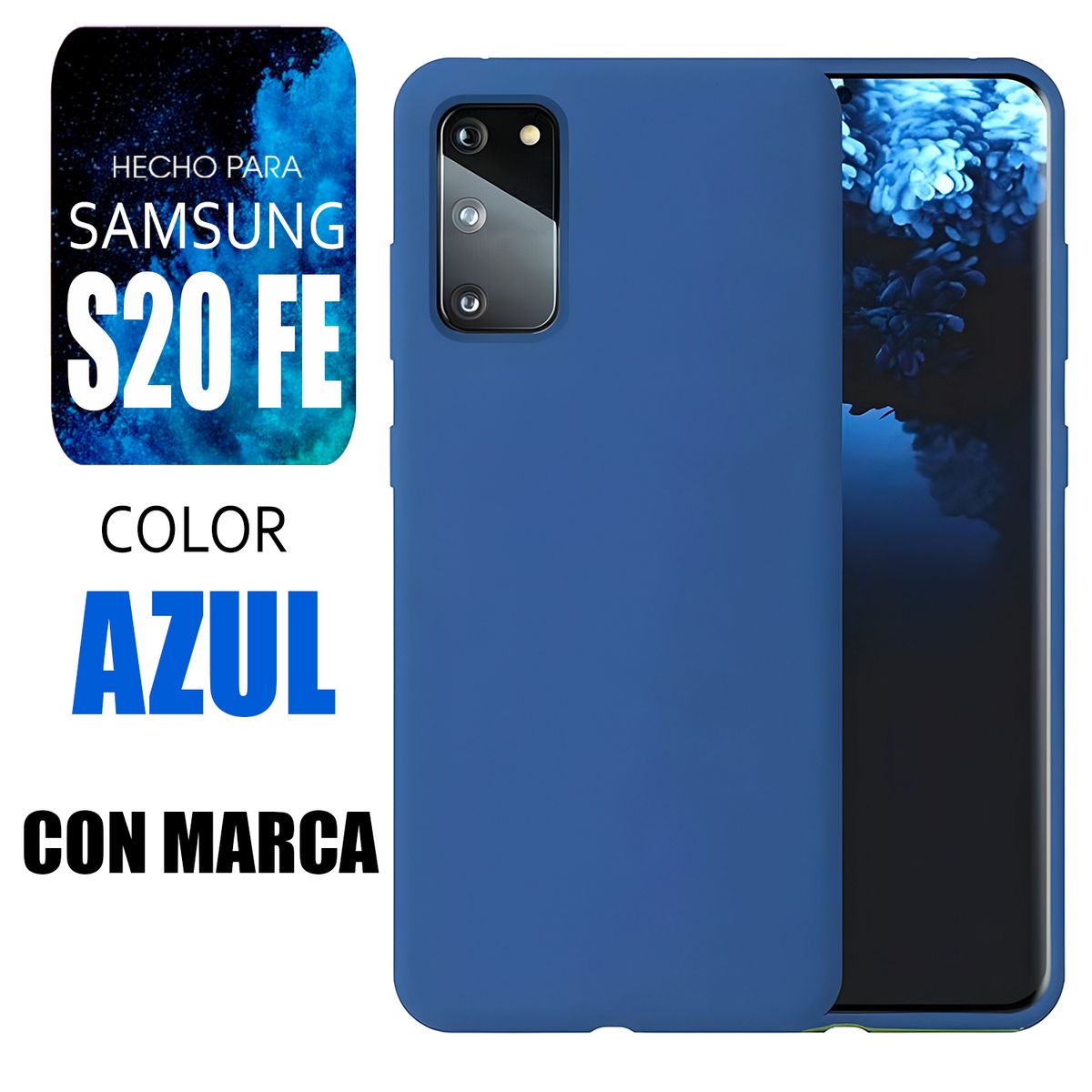 SAMSUNG - Silicone Case Para Samsung S20 FE Azul Con Marca