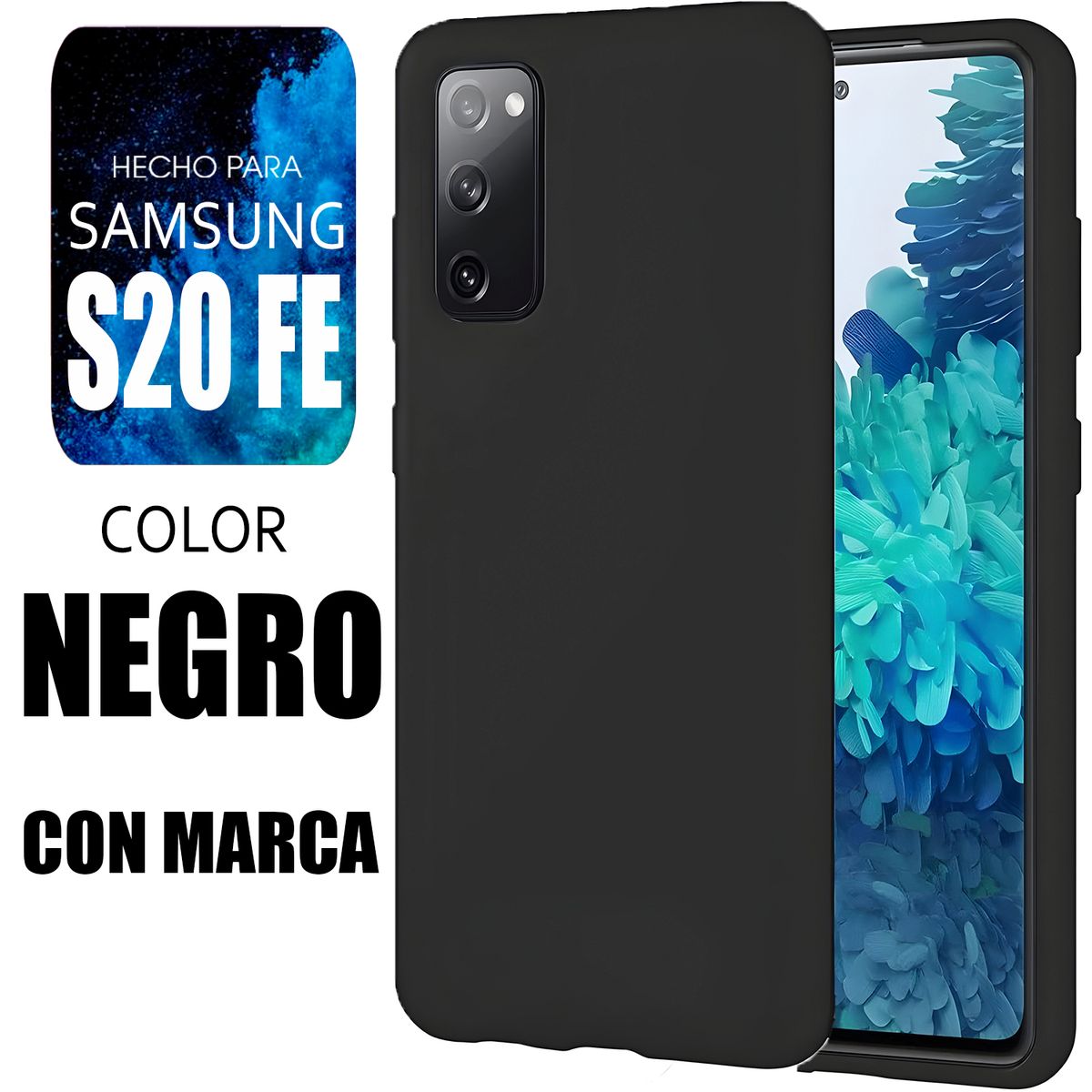 SAMSUNG - Silicone Case Para Samsung S20 FE Negro Con Marca
