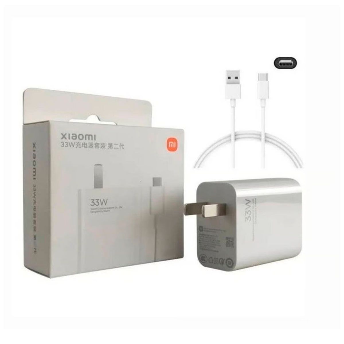 XIAOMI - Cargador Xiaomi 33w Con Cable Tipo-C 6A Para Mi 10s Original