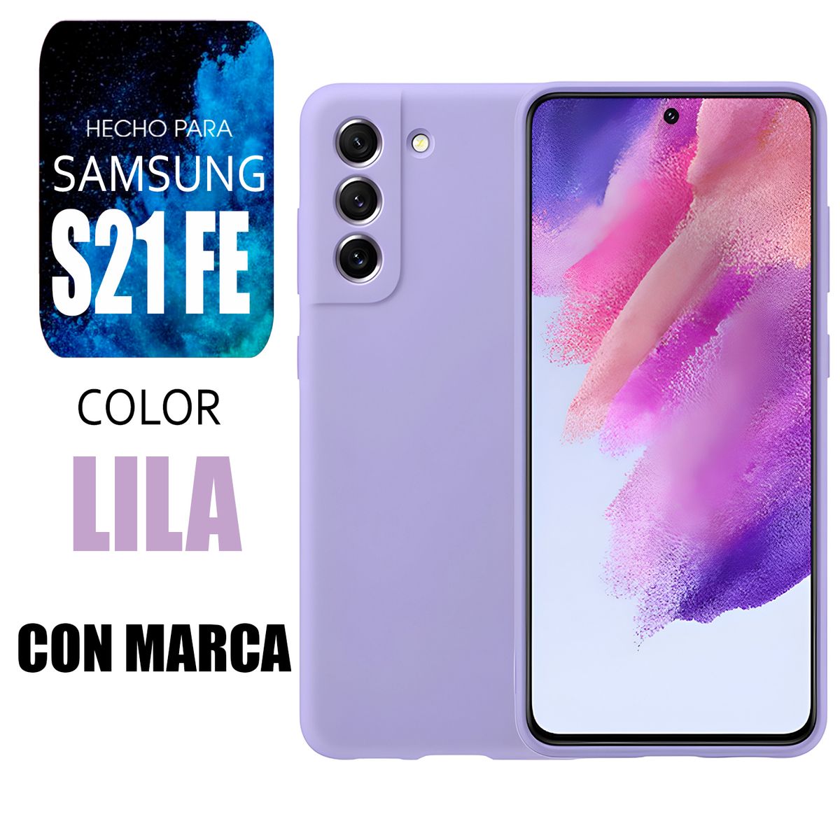 SAMSUNG - Silicone Case Para Samsung S21 FE Lila Con Marca