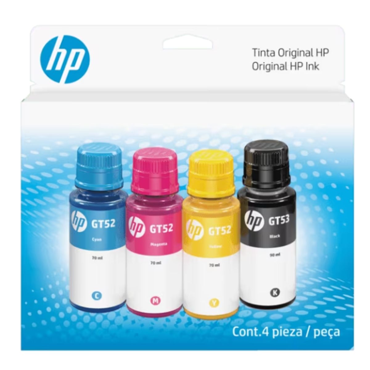HP - Combo Kit de botellas de tinta HP GT53GT52 Negro Magenta Cian Amarillo