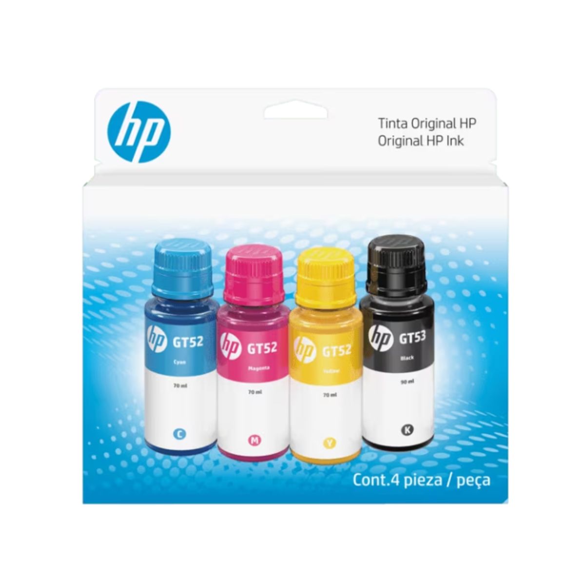 HP - Combo Kit de botellas de tinta HP GT53GT52 Negro Magenta Cian Amarillo