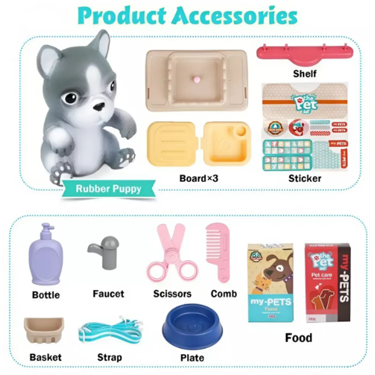 GENERICO - MOCHILA PERRO VETERINARIO JUGUETE 14 PIEZAS