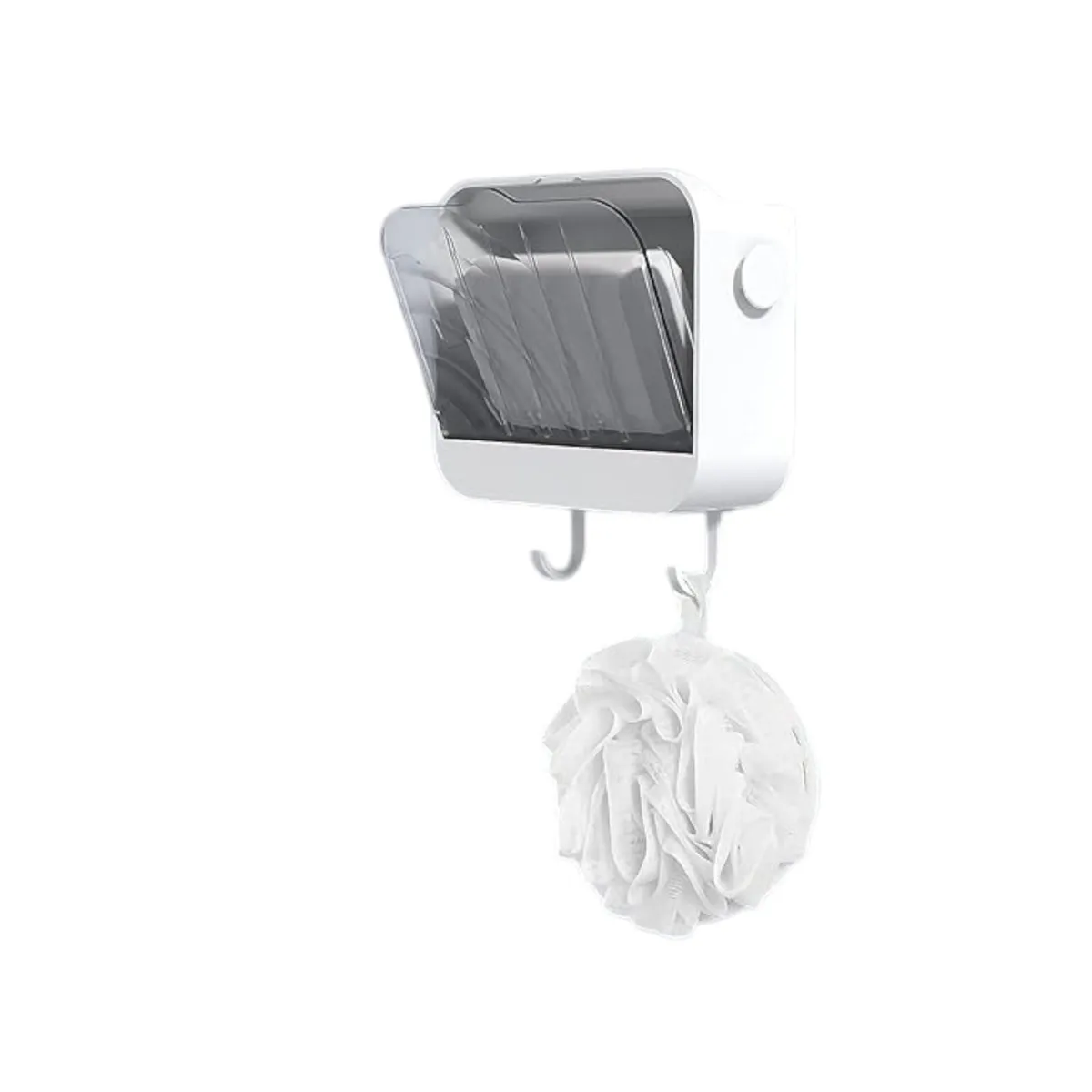 WELL BEING - Jabonera de Pared con Tapa Drenaje y Ganchos  Pack x2