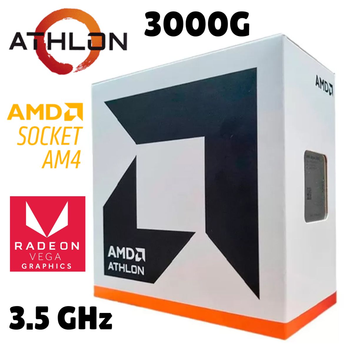 AMD - PROCESADOR AMD ATHLON 3000G AM4 35GHZ CON COOLER