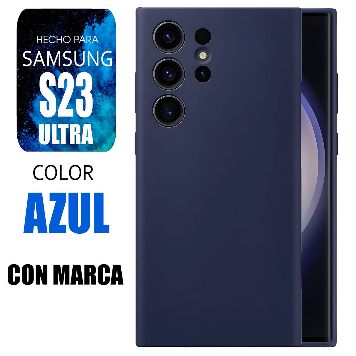 SAMSUNG - Silicone Case Para Samsung S23 Ultra Azul Con Marca