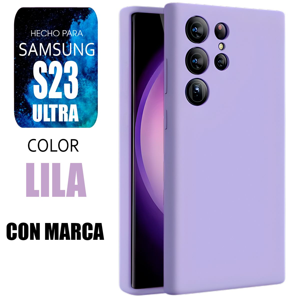 SAMSUNG - Silicone Case Para Samsung S23 Ultra Lila Con Marca
