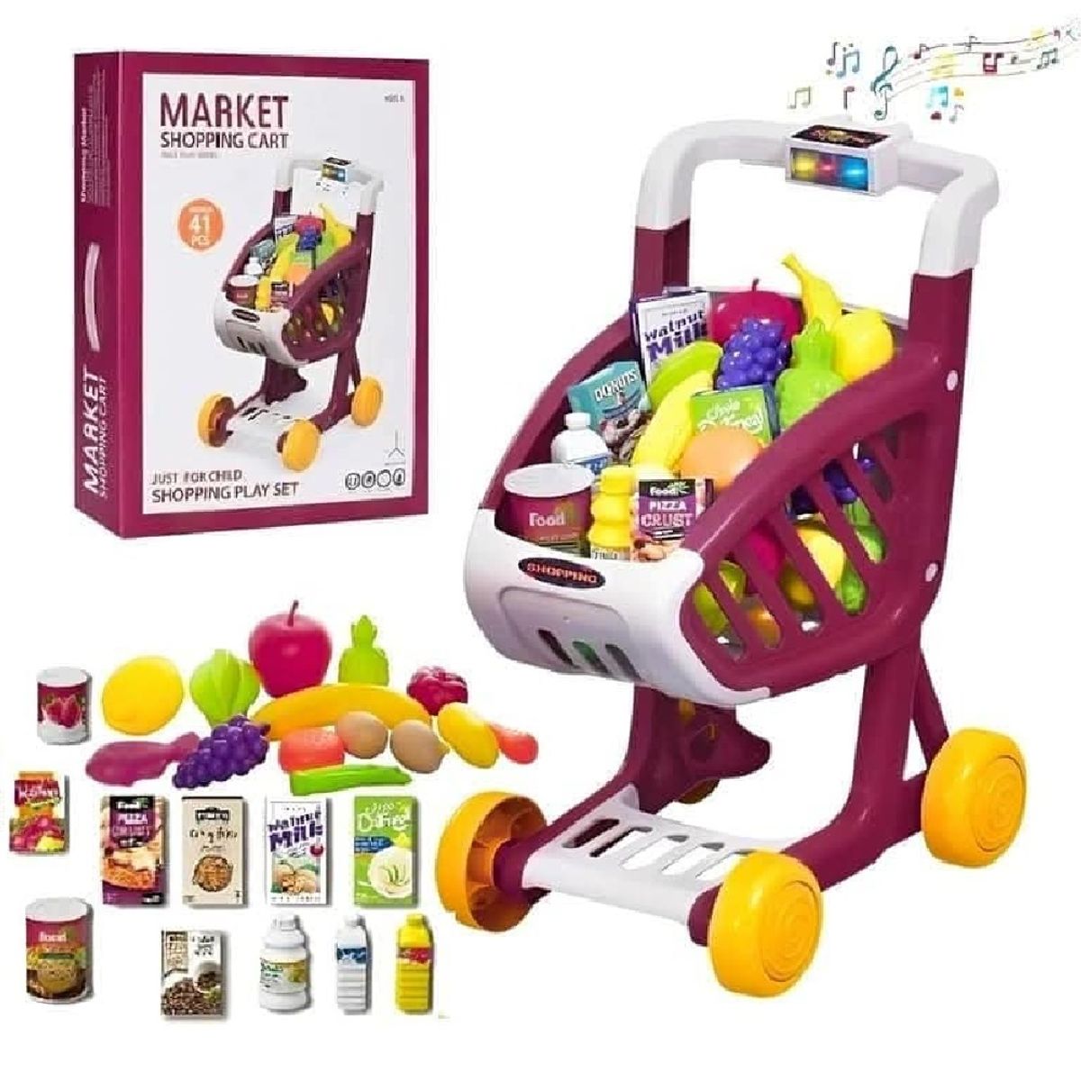 GENERICO - COCHE DE MERCADO JUGUETE NIÑAS MORADO