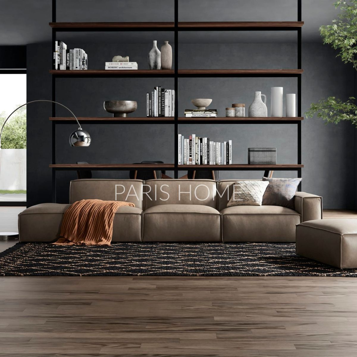 GENERICO - Sofá Chaise Derecho Extendible Jonathan Ultracuero - Taupe