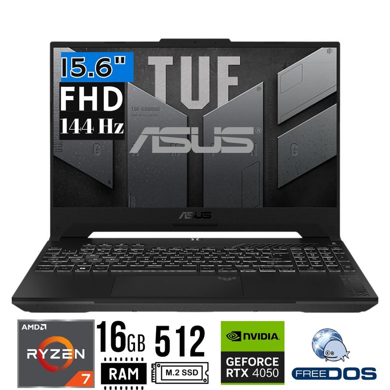 ASUS - Laptop ASUS TUF A15 FA507NUR-LP005, 15,6 FHD, R7-7435HS, RAM 16GB, SSD 512GB, RTX4050 6GB, FREE DOS