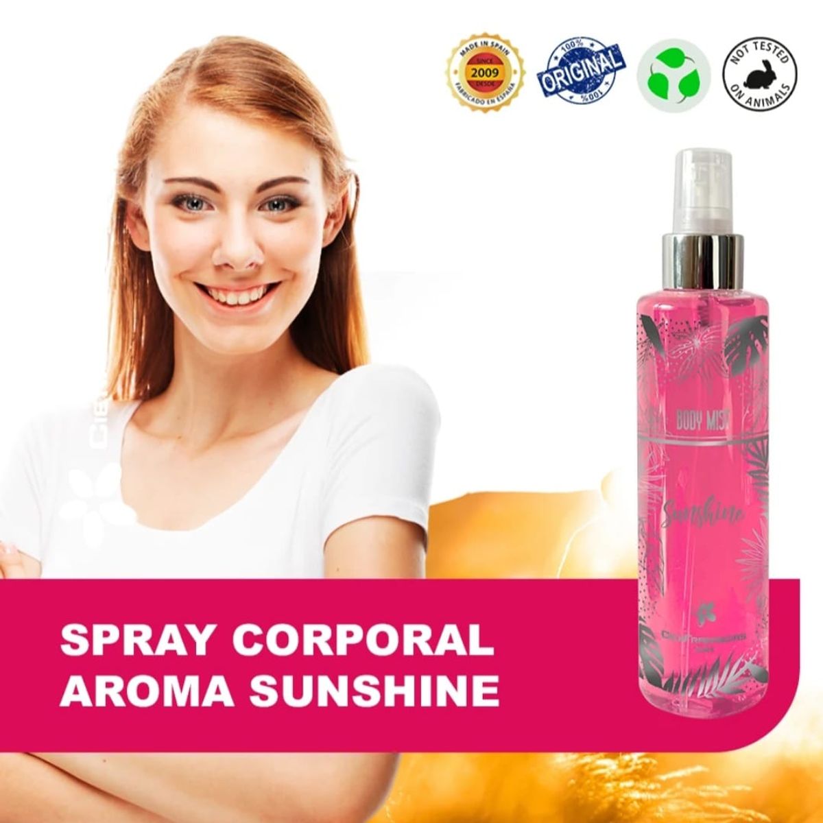 CIEN FRAGANCIAS - BODY MIST CITRICA FLORAL SUNSHINE CIENFRAGANCIAS CIEN ESENCIAS  200ML