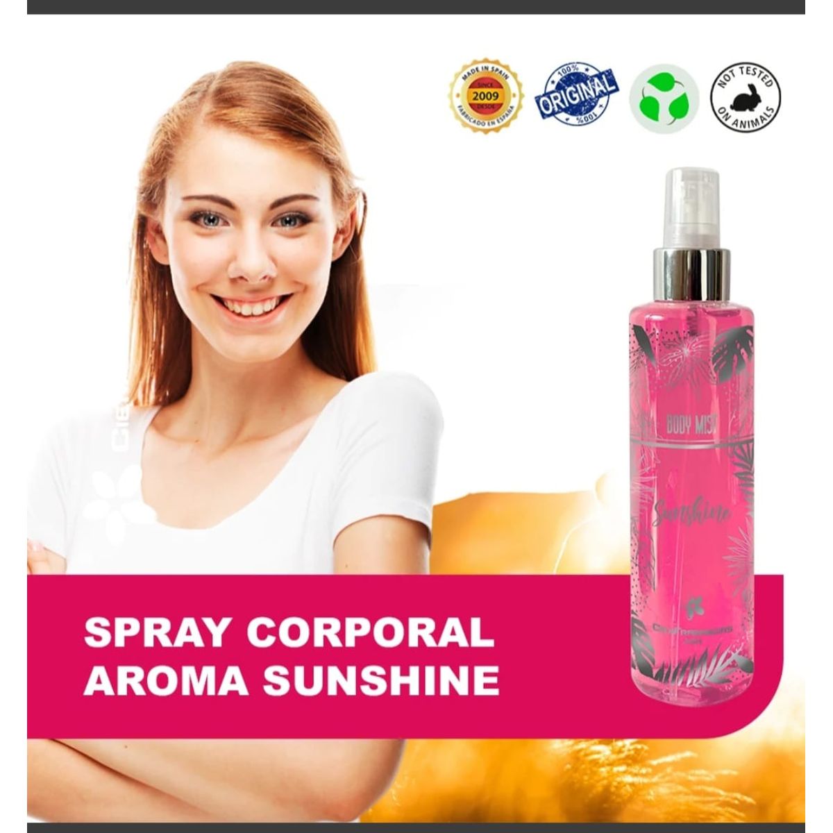 CIEN FRAGANCIAS - BODY MIST CITRICA FLORAL SUNSHINE CIENFRAGANCIAS CIEN ESENCIAS  200ML