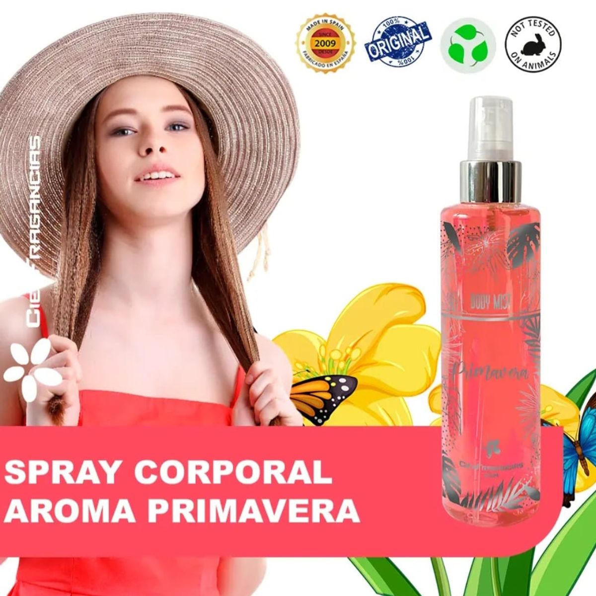 CIEN FRAGANCIAS - BODY MIST VEGANO BRISA DE PRIMAVERA CIENFRAGANCIAS CIEN ESENCIAS 200ML