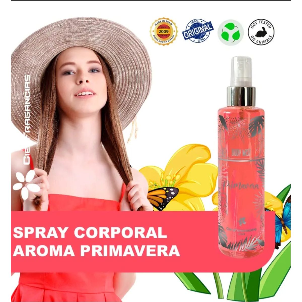 CIEN FRAGANCIAS - BODY MIST VEGANO BRISA DE PRIMAVERA CIENFRAGANCIAS CIEN ESENCIAS 200ML