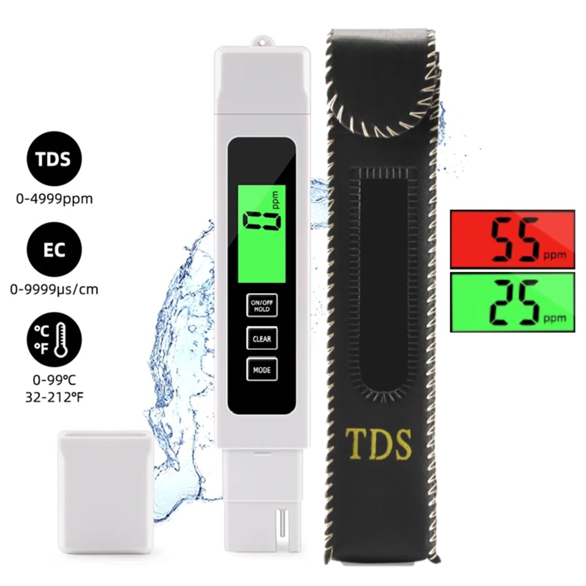OEM - Medidor Conductímetro de Calidad del Agua TDS EC Temperatura - 3 En 1