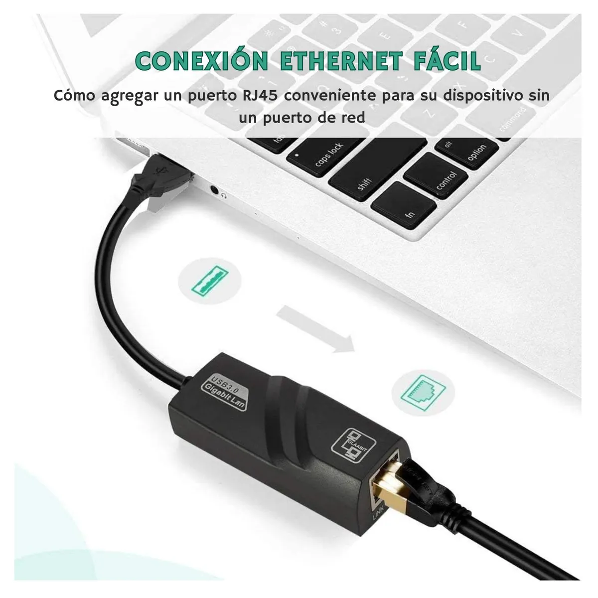 GENERICO - Adaptador Usb 3.0 A Rj45 Ethernet Gigabit Windows - Mac Os