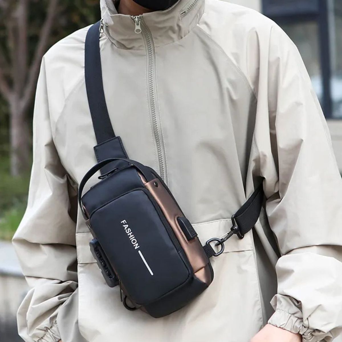 GENERICO - Bolso bandolera antirrobo inteligente para hombre Small