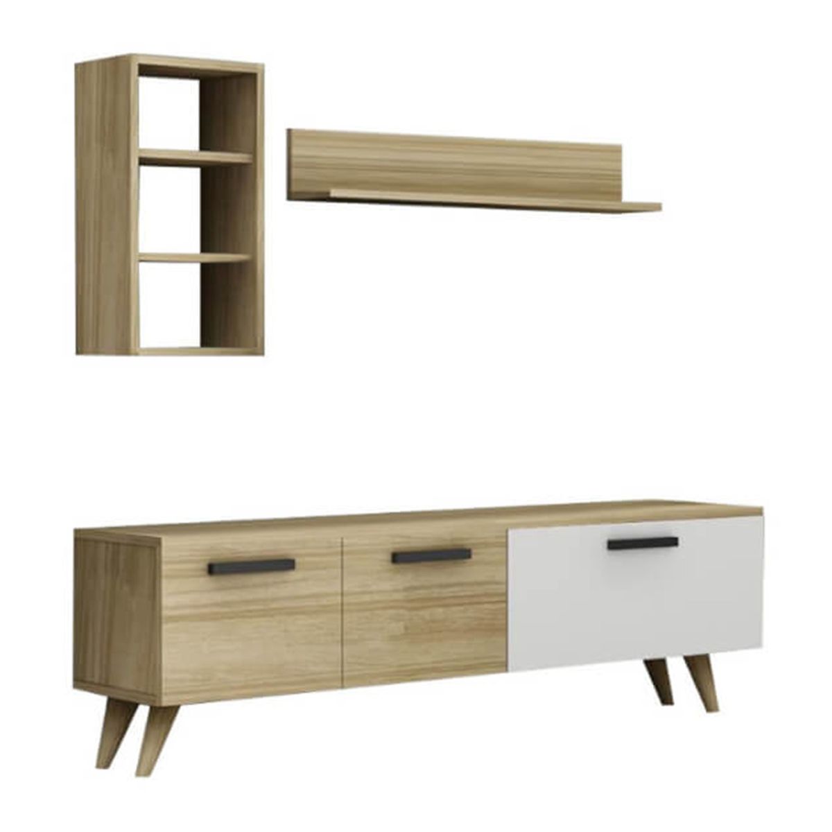 GENERICO - Centro de Entretenimiento Mesa + Repisa Flotante Sophie -  Vaquita Home