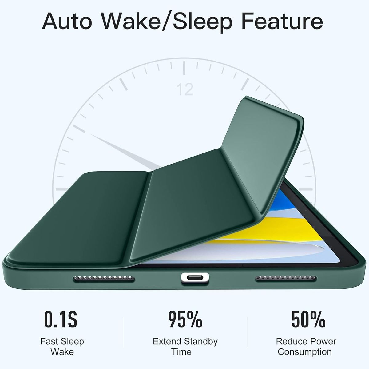 GENERICO - Funda Case Protector Para iPad 10ma Gen 10.9 (2022) y iPad 11va Gen A16 VERDE