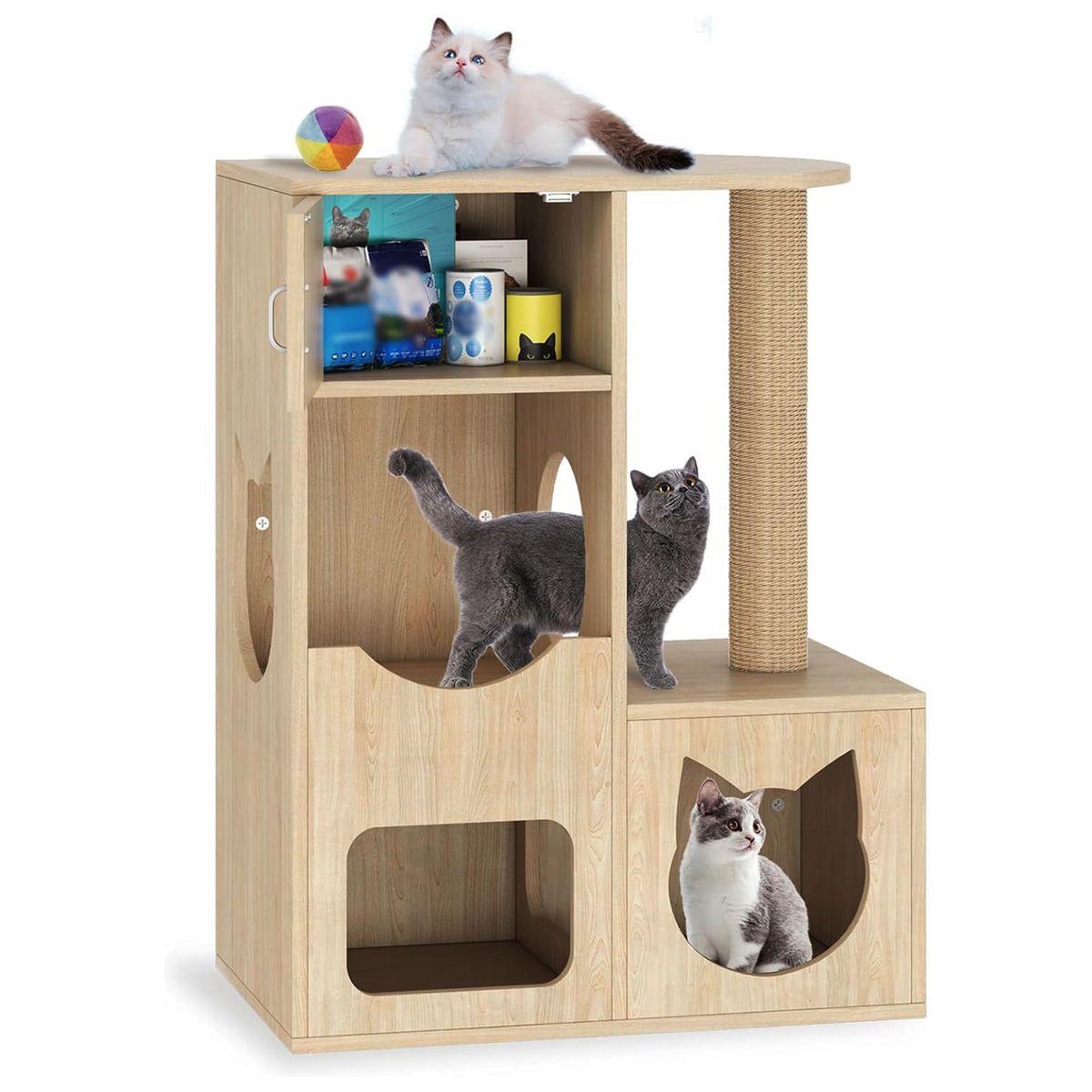 GENERICO - Casa para Gatos Multifuncional Mapy - Vaquita Home