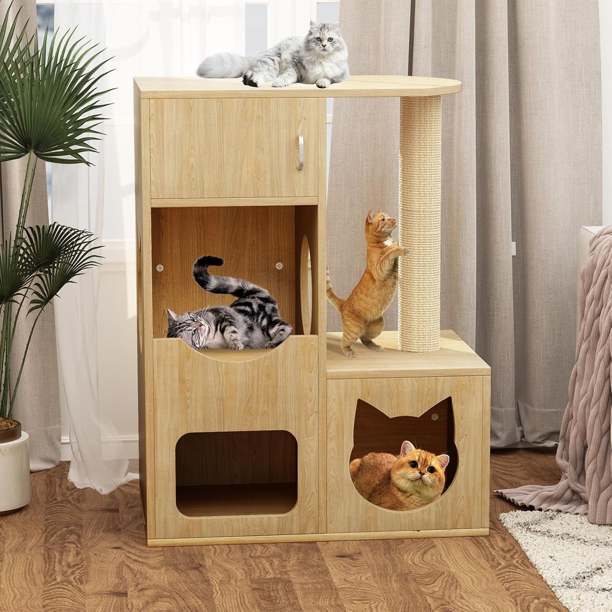 GENERICO - Casa para Gatos Multifuncional Mapy - Vaquita Home
