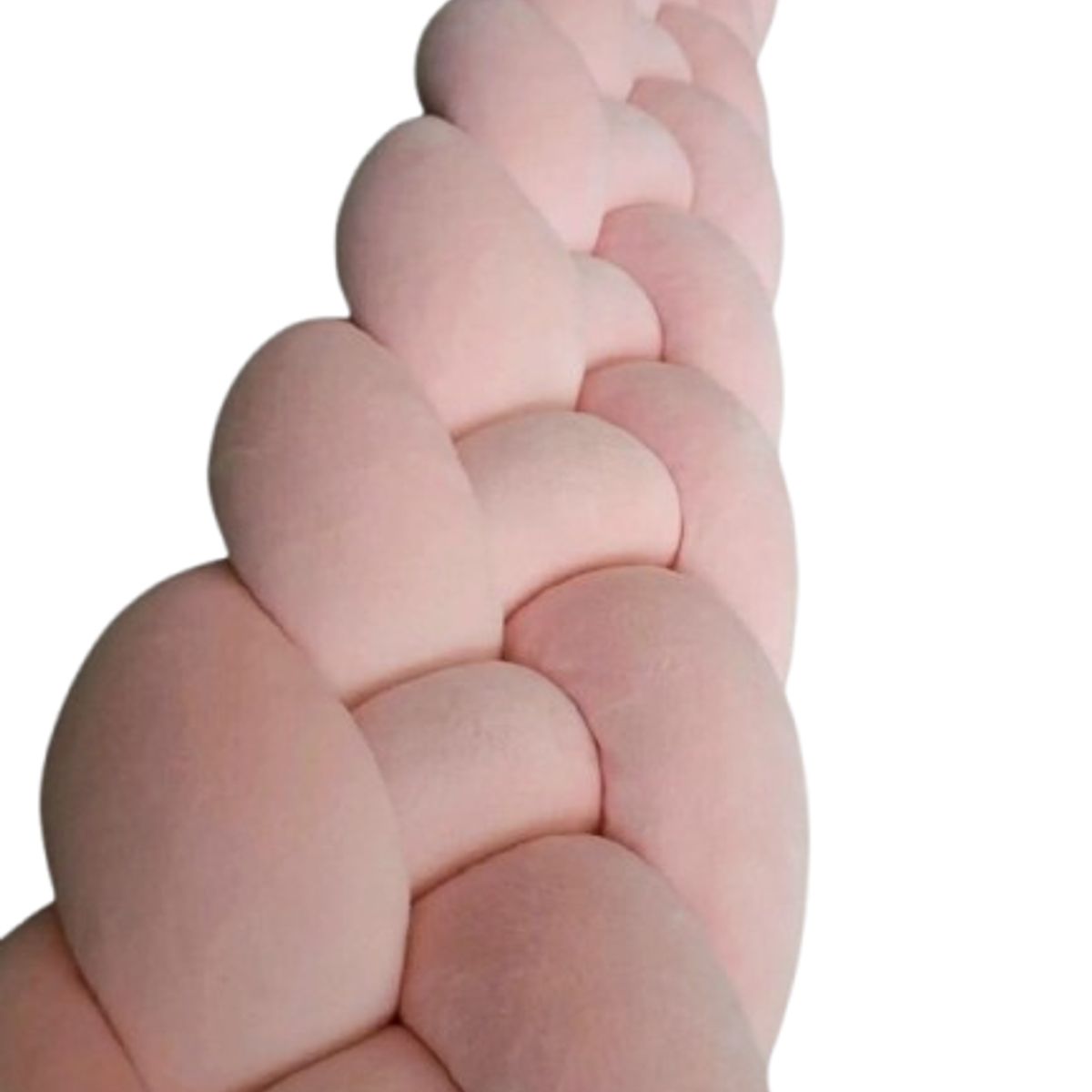 GENERICO - Terciopelo, trenza protector de cuna 4 metros Rosado