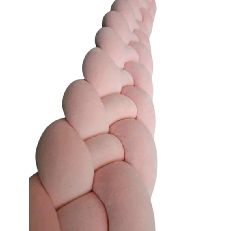 GENERICO - Terciopelo, trenza protector de cuna 4 metros Rosado
