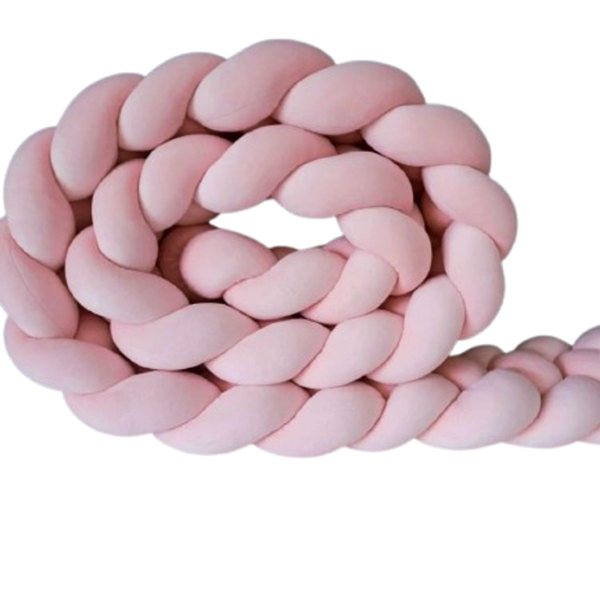 GENERICO - Terciopelo, trenza protector de cuna 4 metros Rosado