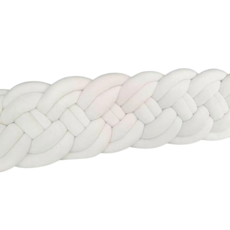 GENERICO - Algodón, trenza protector de cuna 4 metros Blanco