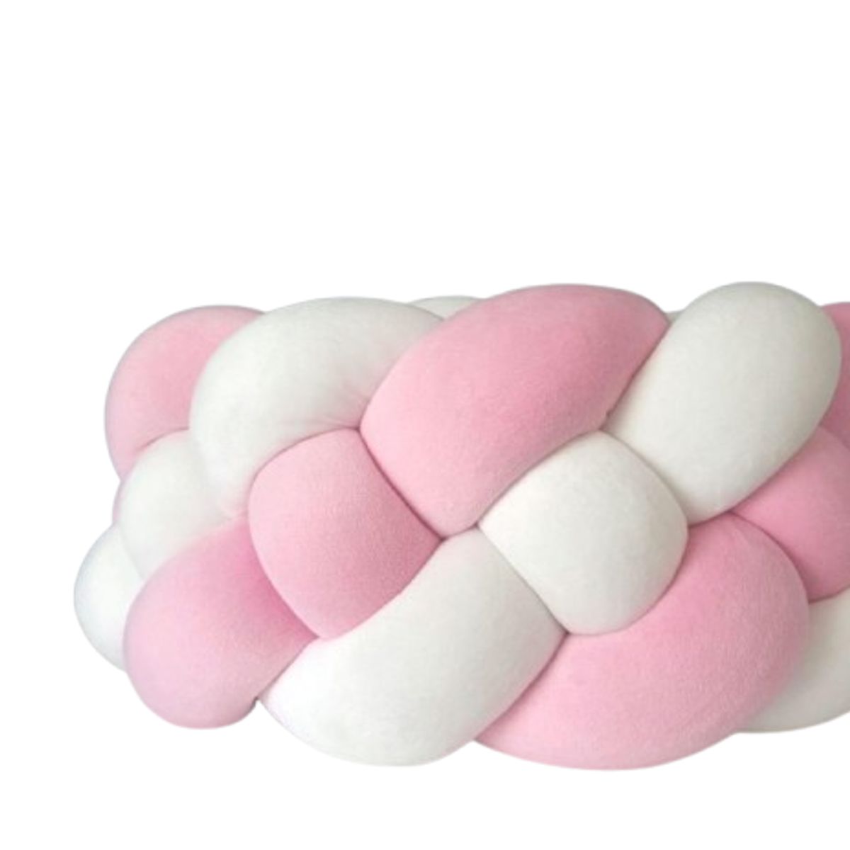 GENERICO - Terciopelo, trenza protector de cuna 4 metros Blanco Rosado