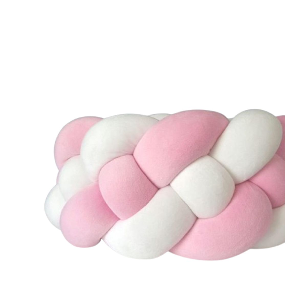 GENERICO - Terciopelo, trenza protector de cuna 4 metros Blanco Rosado