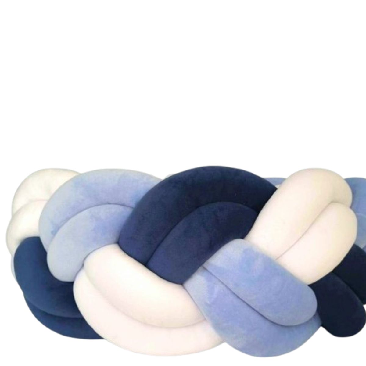 GENERICO - Terciopelo, trenza protector de cuna 4 metros Blanco azul y celeste