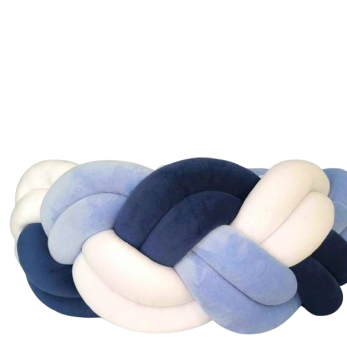 GENERICO - Terciopelo, trenza protector de cuna 4 metros Blanco azul y celeste