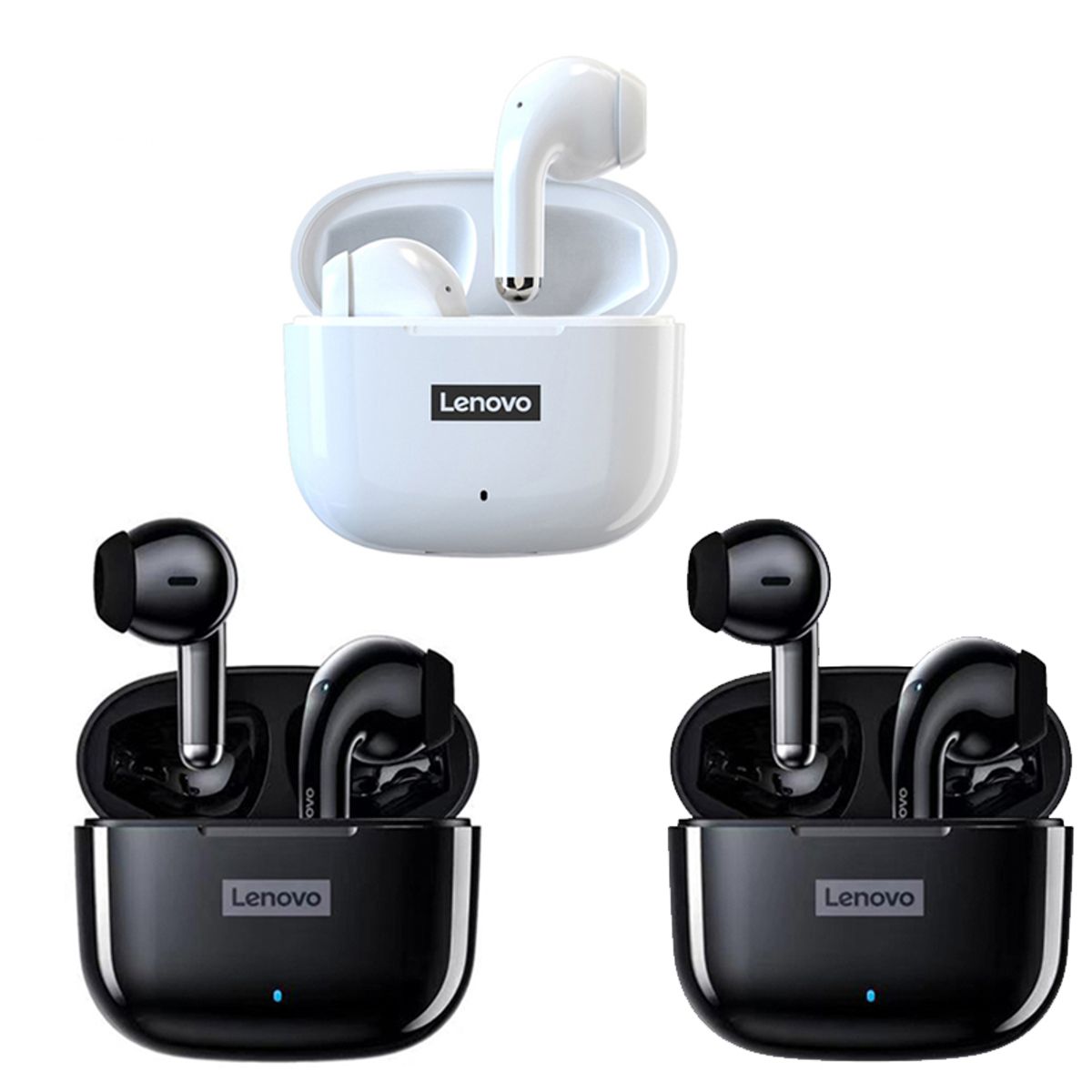 LENOVO - Set 3 De Audifonos Lenovo LP40 Pro Tws 2Negro y 1Blanco