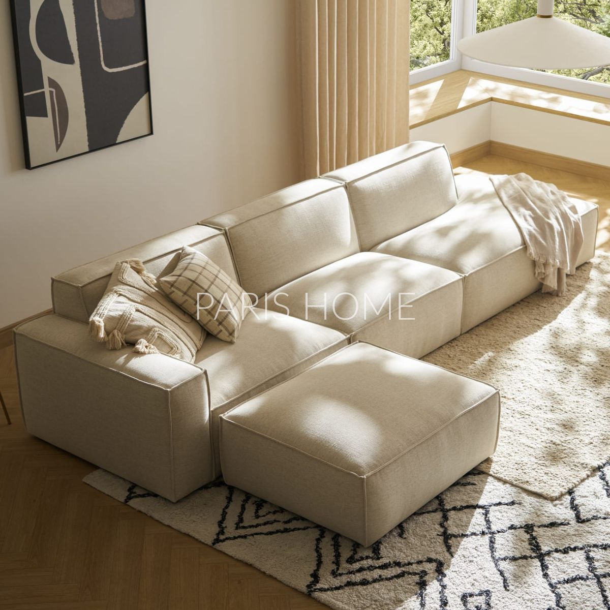 GENERICO - Sofá Chaise Izquierdo Extendible Jonathan - Blanco Cremoso