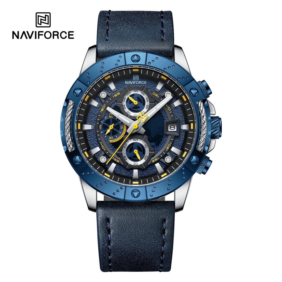 NAVIFORCE - Reloj Naviforce NF8055 Negro Correa Cuero para Caballero