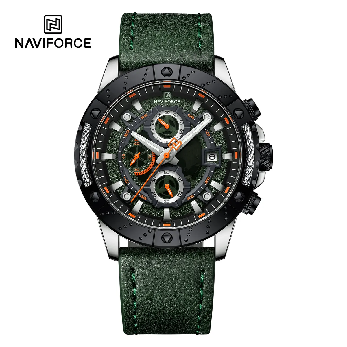 NAVIFORCE - Reloj Naviforce NF8055 Negro Correa Cuero para Caballero