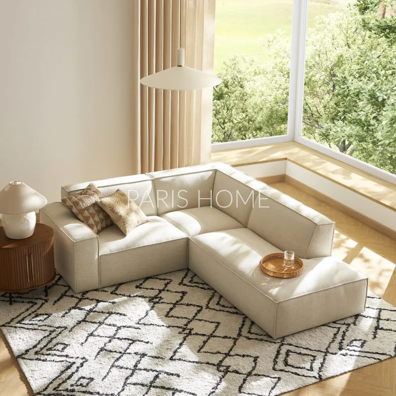 GENERICO - Sofá Seccional con Chaise Derecho Jonathan - Blanco Cremoso