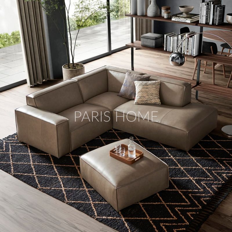 GENERICO - Sofá Seccional con Chaise Derecho Jonathan Ultracuero - Taupe