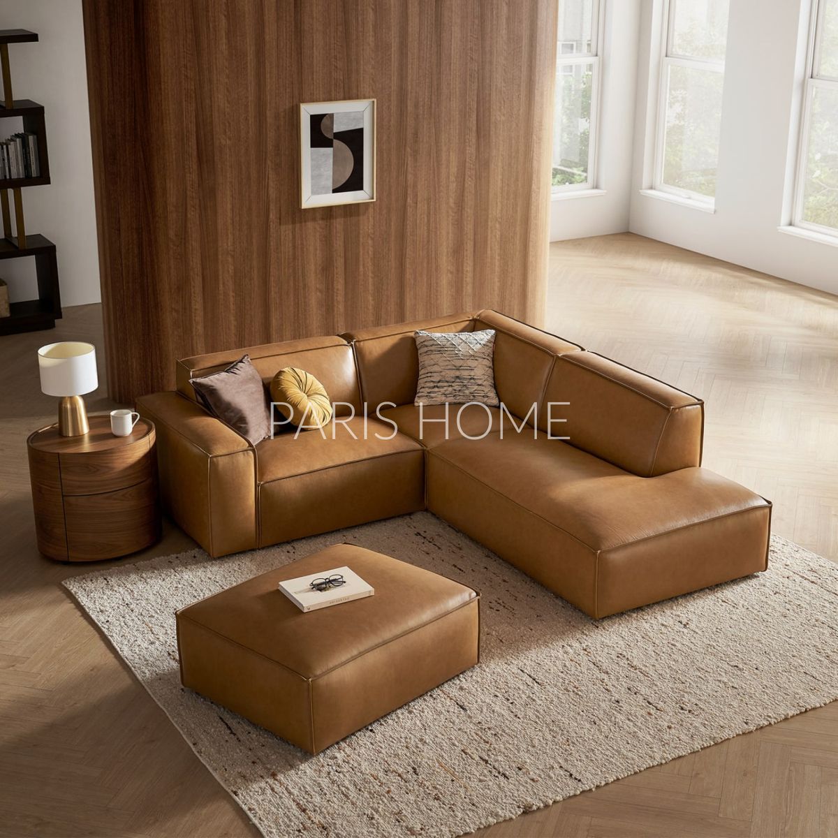 GENERICO - Sofá Seccional con Chaise Derecho Jonathan Ultracuero - Marrón