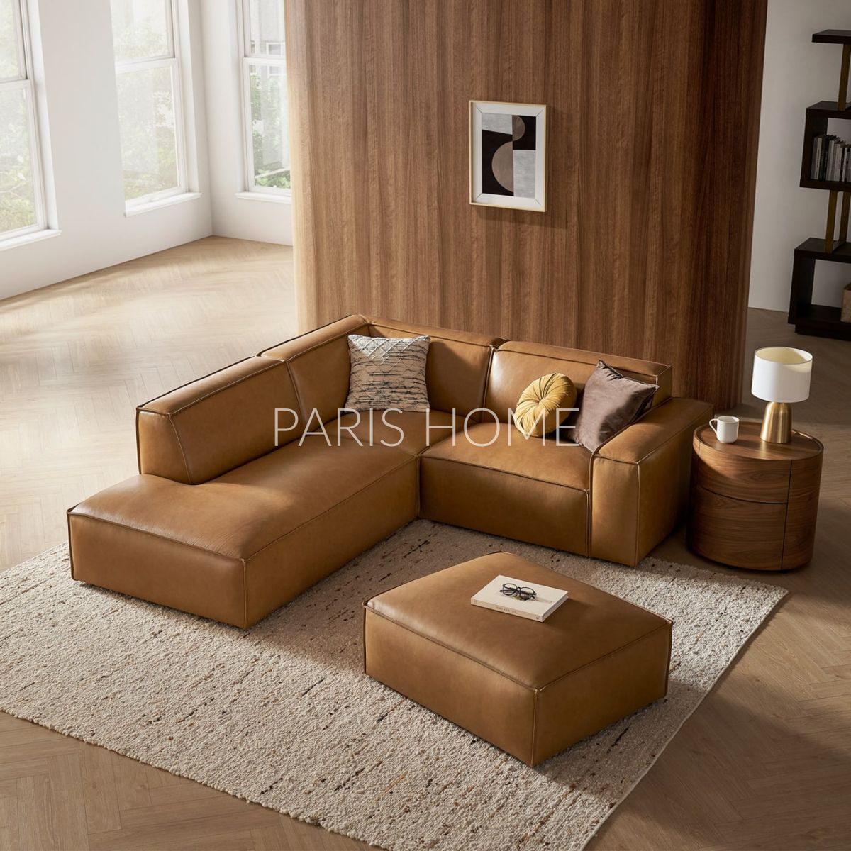 GENERICO - Sofá Seccional con Chaise Izquierdo Jonathan Ultracuero - Marrón