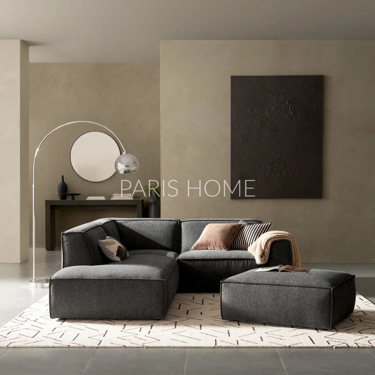 GENERICO - Sofá Seccional con Chaise Izquierdo Jonathan - Gris Oscuro