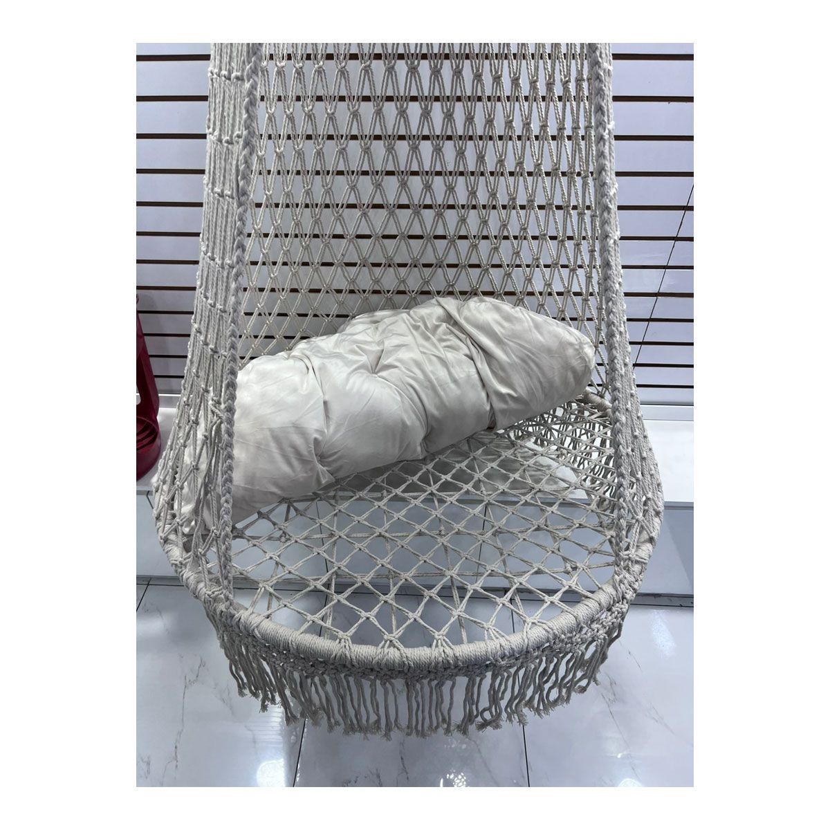 GENERICO - Silla Colgante Hamaca Acolchonada Blanca Premium 150cm