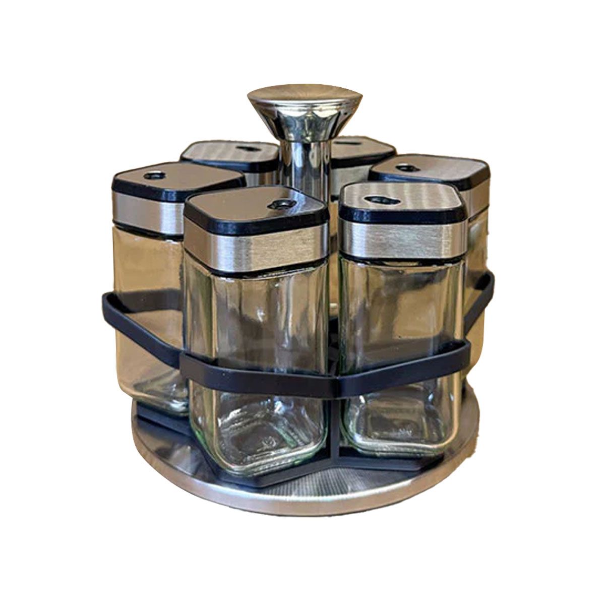 GRETAIL - Condimentero Giratorio De Vidrio 6 Frascos Diseño Elegante 2025