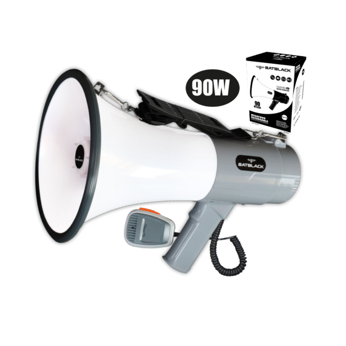 BATBLACK - Megafono Recargable Bluetooth 90W BATBLACK BT-ER99