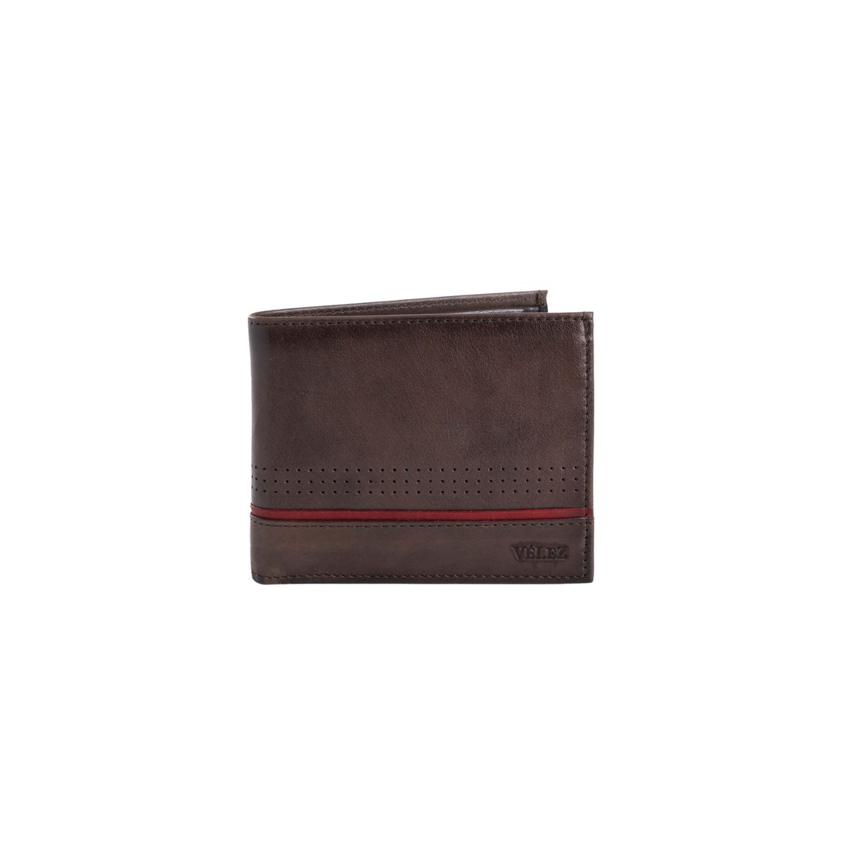 VELEZ - Vélez Billetera Kaleidos Cuero Hombre Detalle Contraste Café