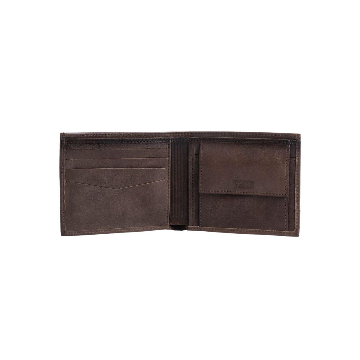 VELEZ - Vélez Billetera Kaleidos Cuero Hombre Detalle Contraste Café