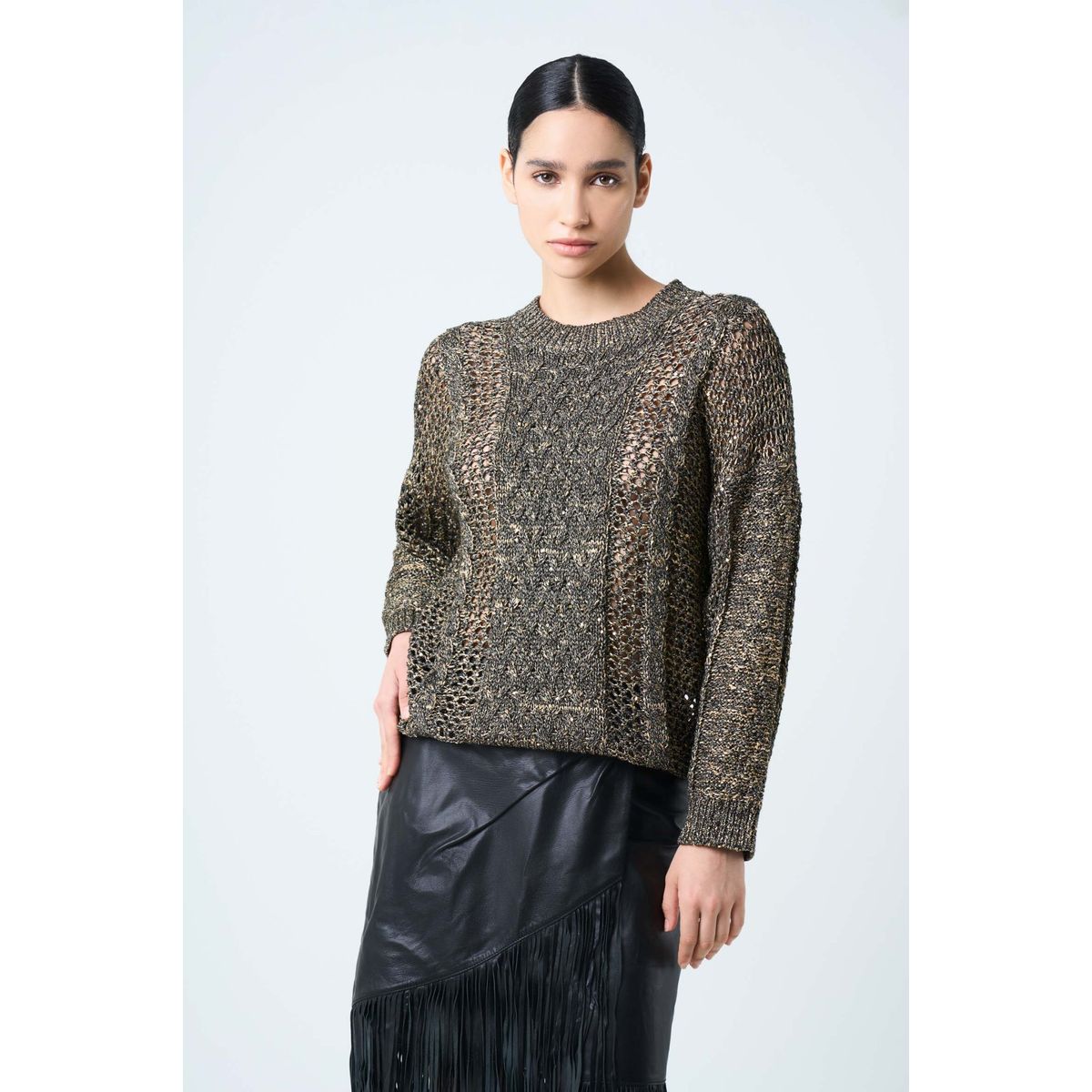 VELEZ - Vélez Sweater Alhena Tejido Mujer Detalle Lentejuelas Negro