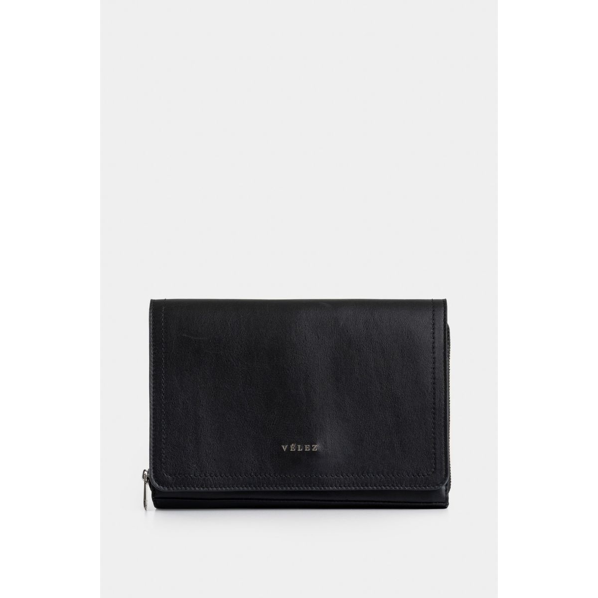 VELEZ - Vélez Cartera Bowling Abi De Cuero Mujer Correa Tejida Negro