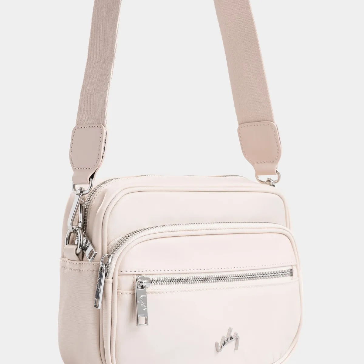 VELEZ - Vélez Morral Camelia En Lona Para Mujer Detalle Cuero Blanco